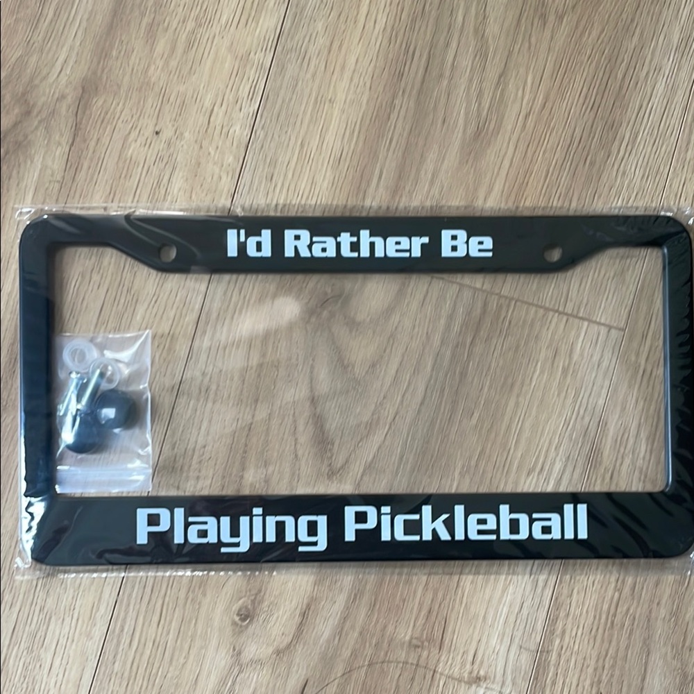 Black Pickleball License Plate Frame